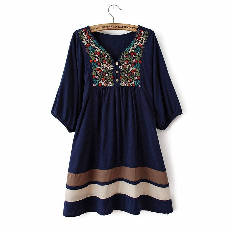 Embroidered Cotton Summer Dress