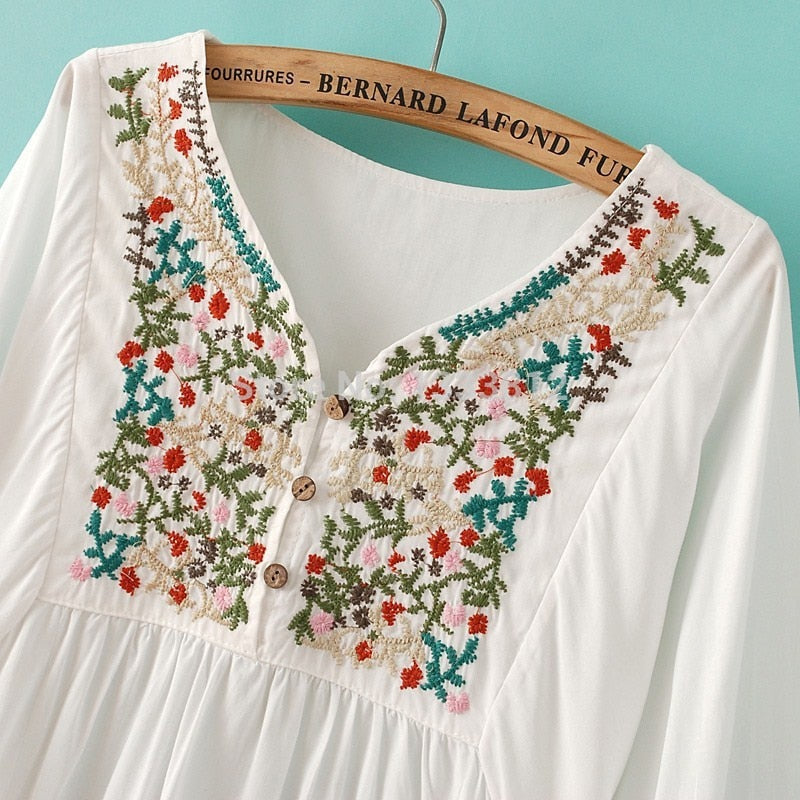 Embroidered Cotton Summer Dress