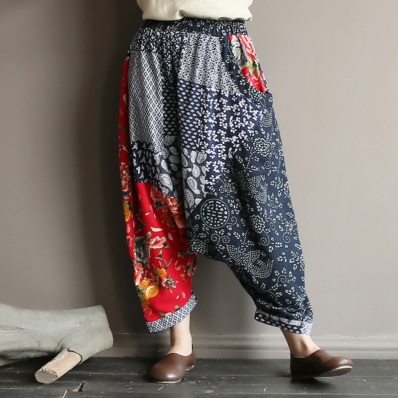 Retro folk-style patchwork baggy pants Vibes – Handmade Art from around the world – Beirut Lebanon