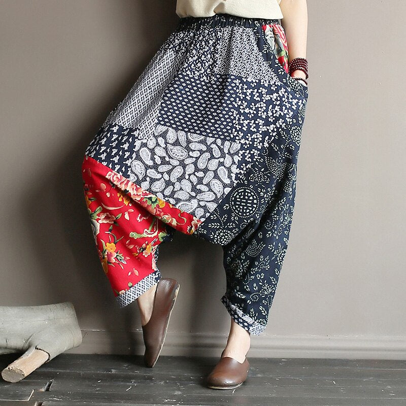 Retro folk-style patchwork baggy pants Vibes – Handmade Art from around the world – Beirut Lebanon